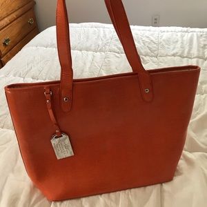 Beautiful Ralph Lauren large leather tote bag.